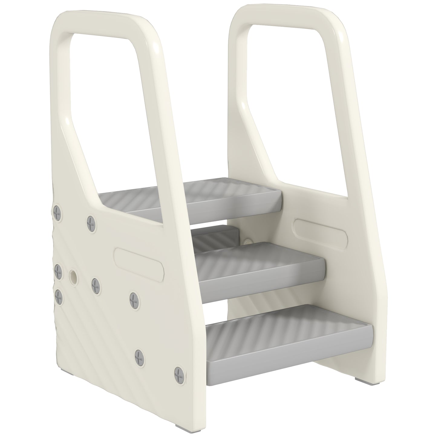 Adjustable Height Toddler Step Stool with Handle &; Foot Pads, Grey Toddler & Kids Step Stools at Gallery Canada