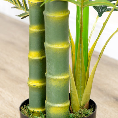 Artificial Tree Areca Palm Tree Fake Plants in Pot with 21 Leaves for Indoor Outdoor Decor, 8"x8"x60", Green Artificial Trees   at Gallery Canada