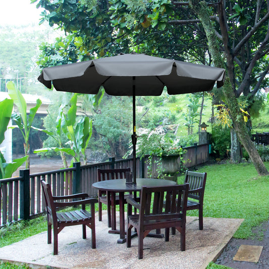 8.5 ft Outdoor Market Table Umbrella, Round Patio Umbrella with Tilt and Crank for Garden, Backyard, Deck, Dark Grey Sun Umbrellas Multi Colour  at Gallery Canada