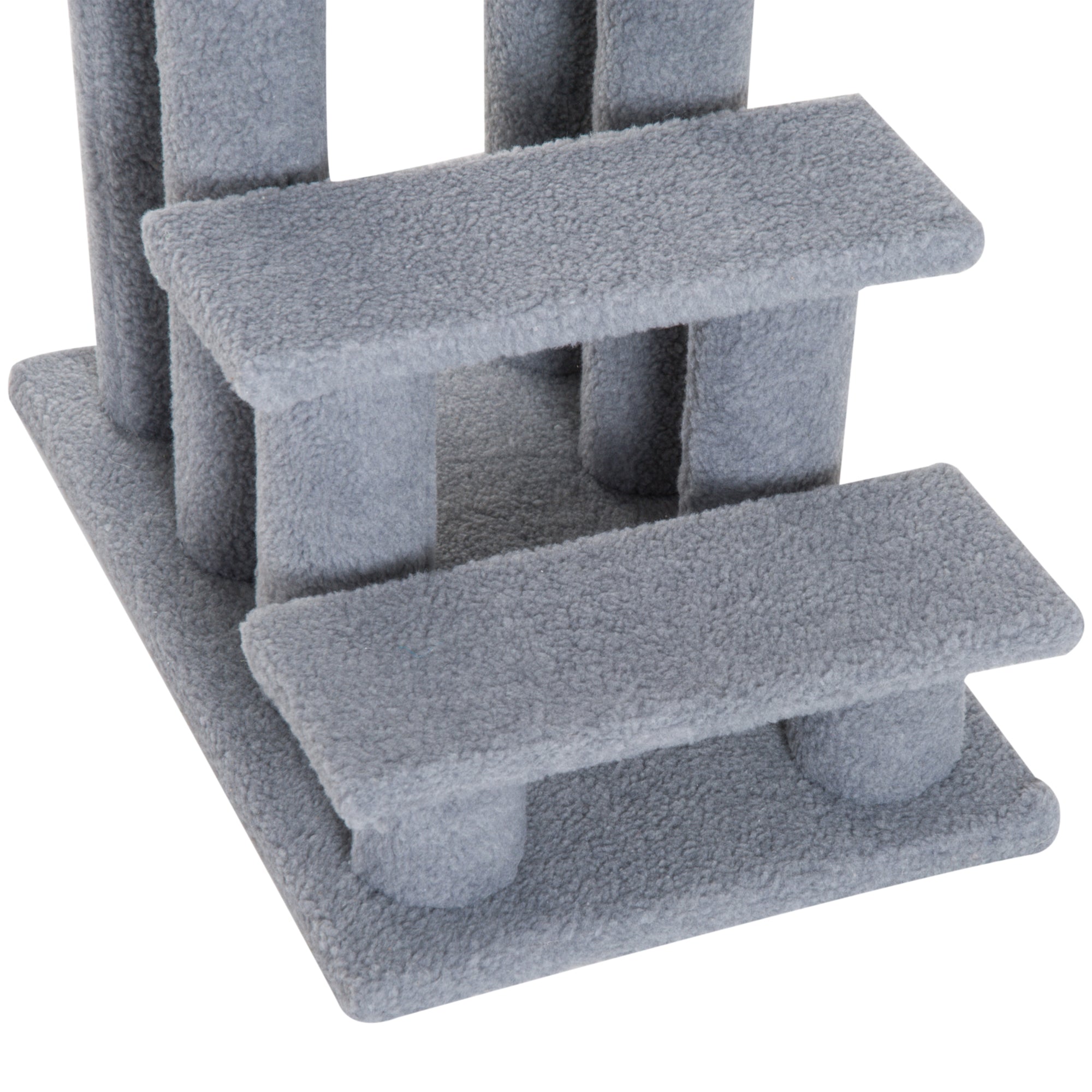 4-Step Multi-Level Carpeted Cat Scratching Post Pet Stairs, Grey Cat Stairs   at Gallery Canada