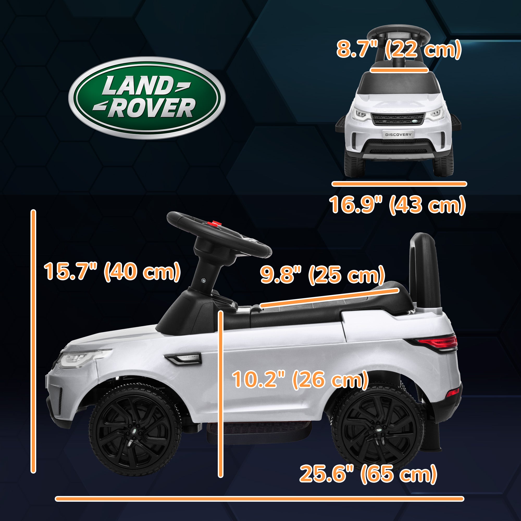 2 in 1 6V Land Rover Licensed Electric Car for Kids, Sliding Car with Music Horn Headlights, for 18-60 Months White Electric Toy Cars   at Gallery Canada