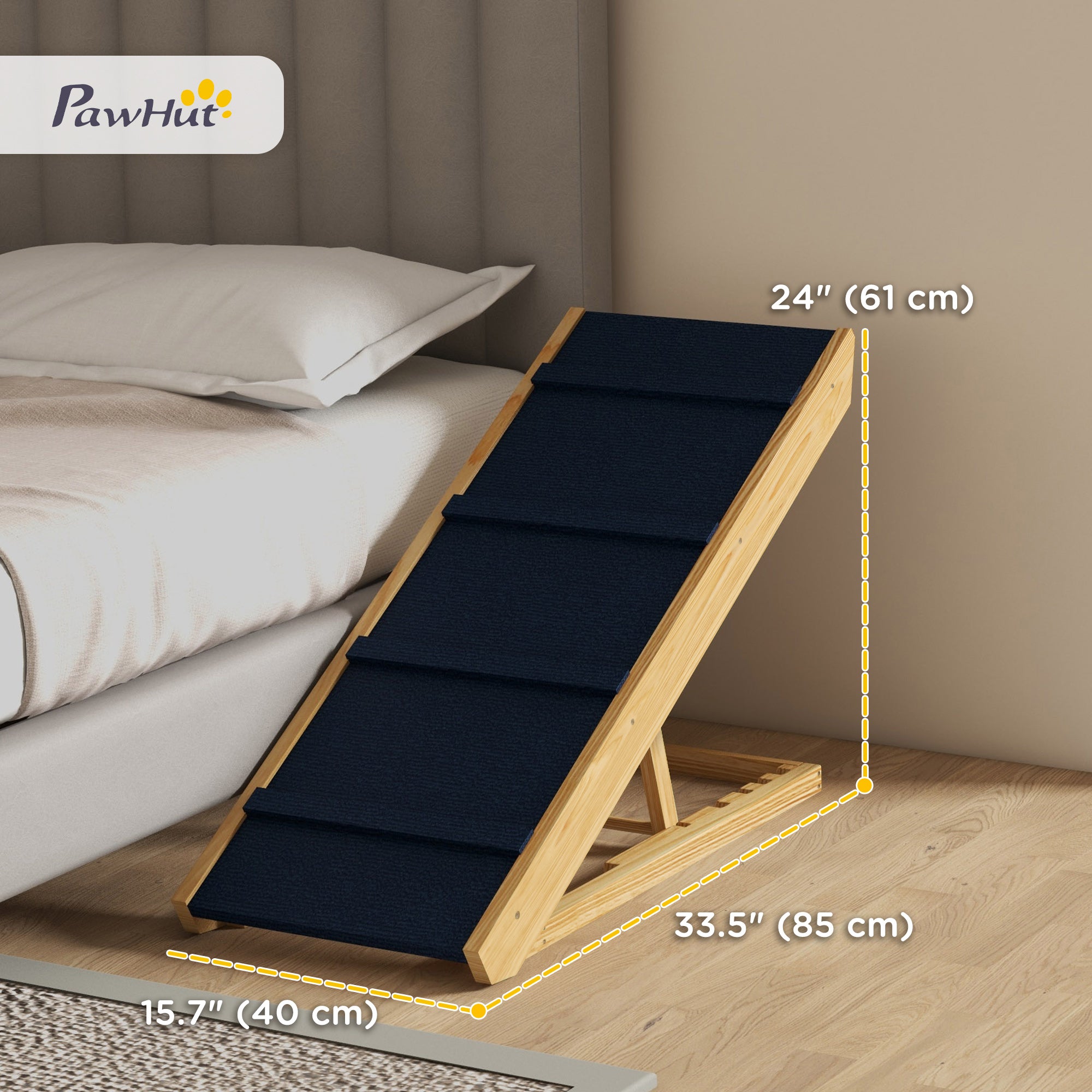 Adjustable Dog Ramp for Bed, Sofa, with Non-Slip Surface, Folding Dog Stair for Small, Medium, Large Dogs Dog Stairs   at Gallery Canada