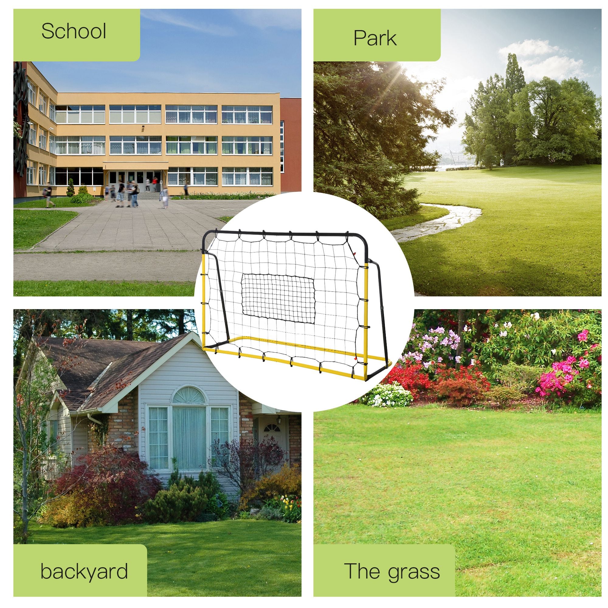 6 x 4 ft Rebound Net Soccer Goal with 5 Angle Adjustable for Soccer Baseball Basketball Training Football at Gallery Canada