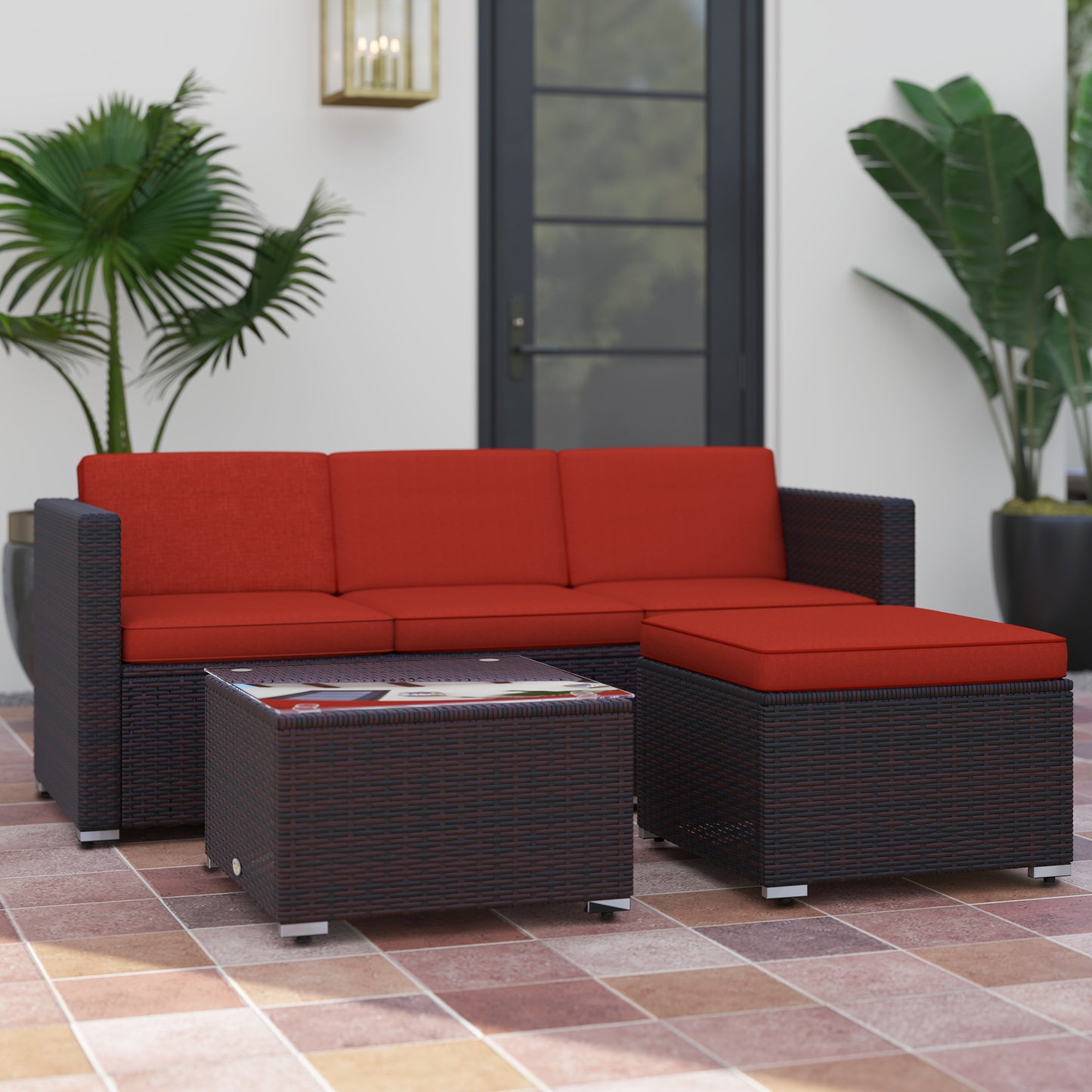 Patio Furniture w/ Soft Cushions, Corner Sofa Sets, Red Patio Furniture Sets at Gallery Canada