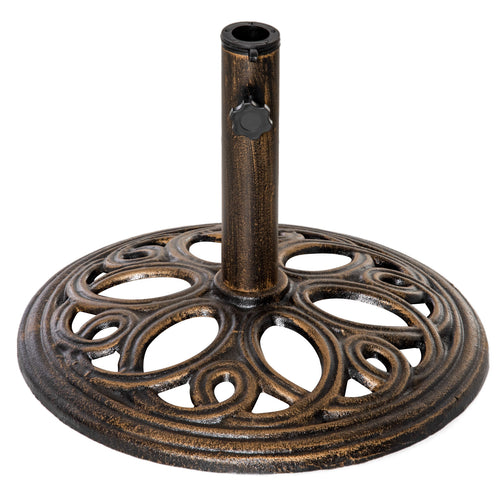 Patio Umbrella Base Stand, Round Cast Iron Umbrella Holder for Outdoor, Patio, Garden,Deck and Beach, Fit Dia. 1.5