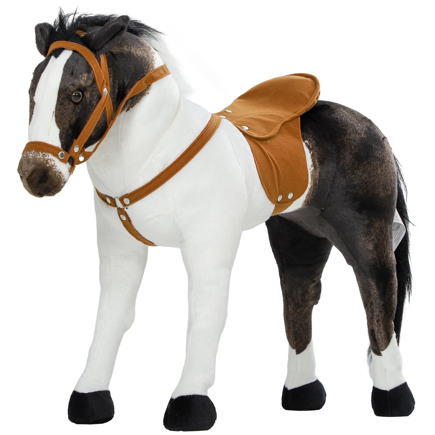 Standing Ride on Horse, Plush Pony Toy for Kids with Neighing Sound, Soft Padding, for Aged 3-8, Brown Rocking Horses   at Gallery Canada