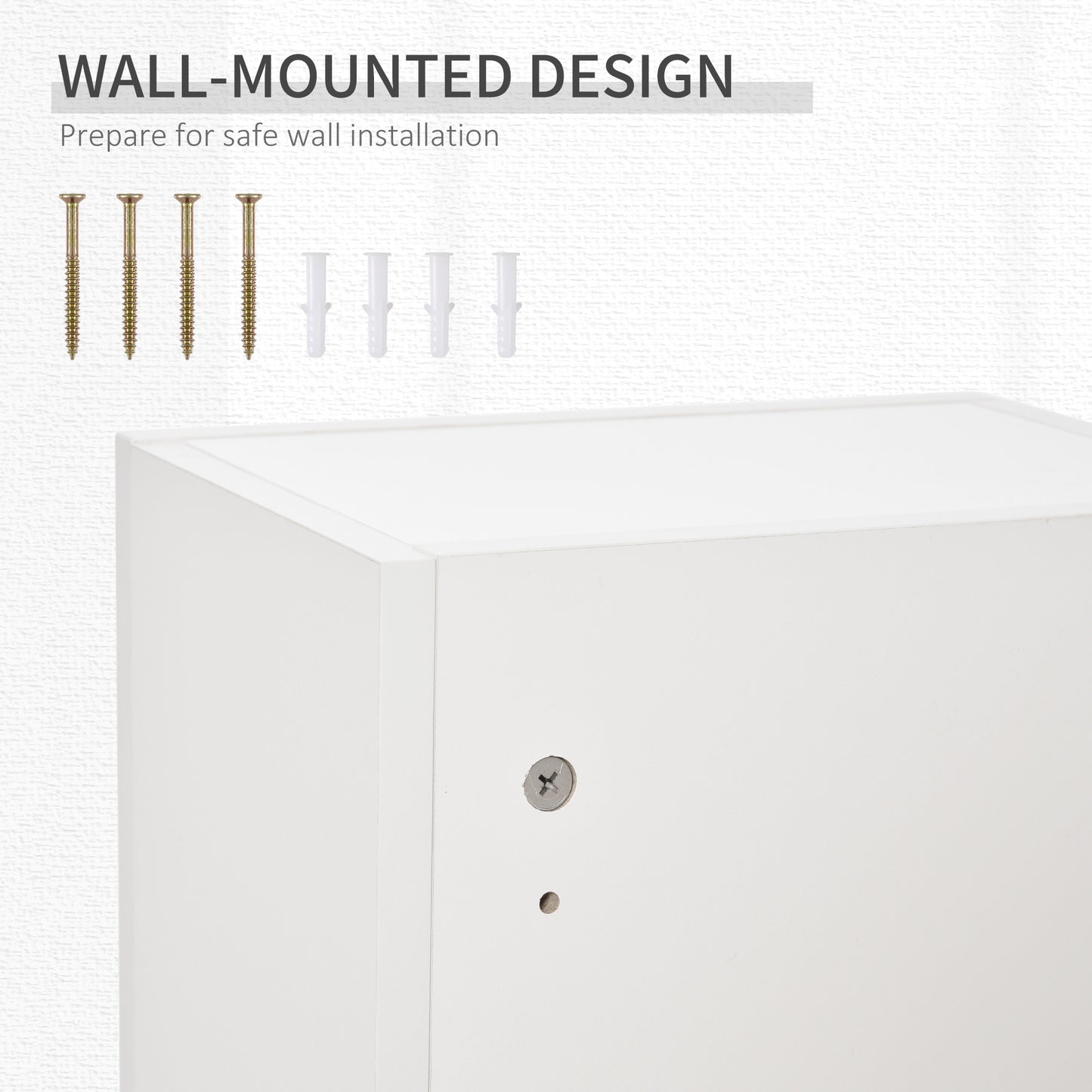 Wall Mount Medicine Cabinet, 5-tier Lockable Bathroom Cabinet with 2 Keys and Adjustable Shelves, White Mirror Medicine Cabinets   at Gallery Canada