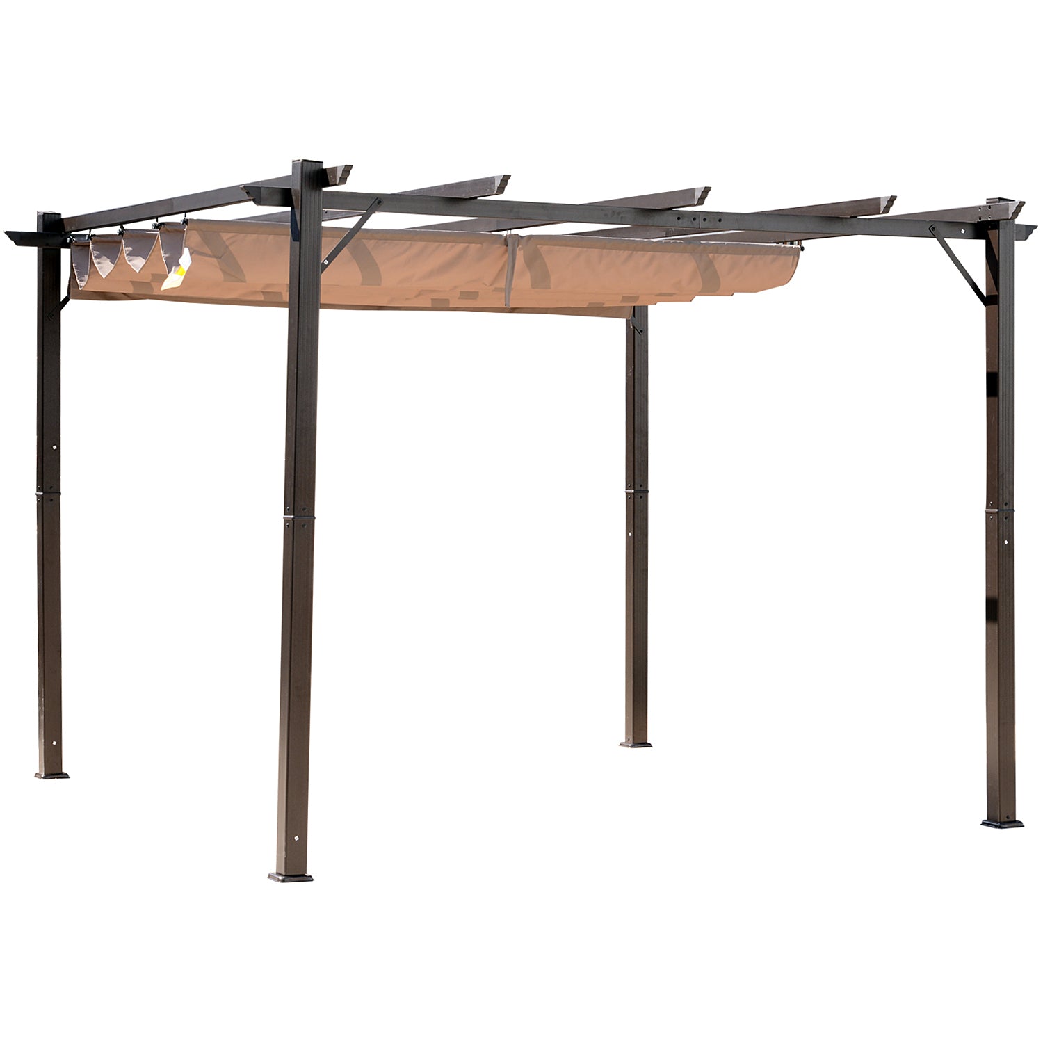 10' x 10' Aluminium Outdoor Pergola Gazebo Backyard Canopy Cover Square Sunshade Garden Grape Trellis Coffee Pergolas at Gallery Canada