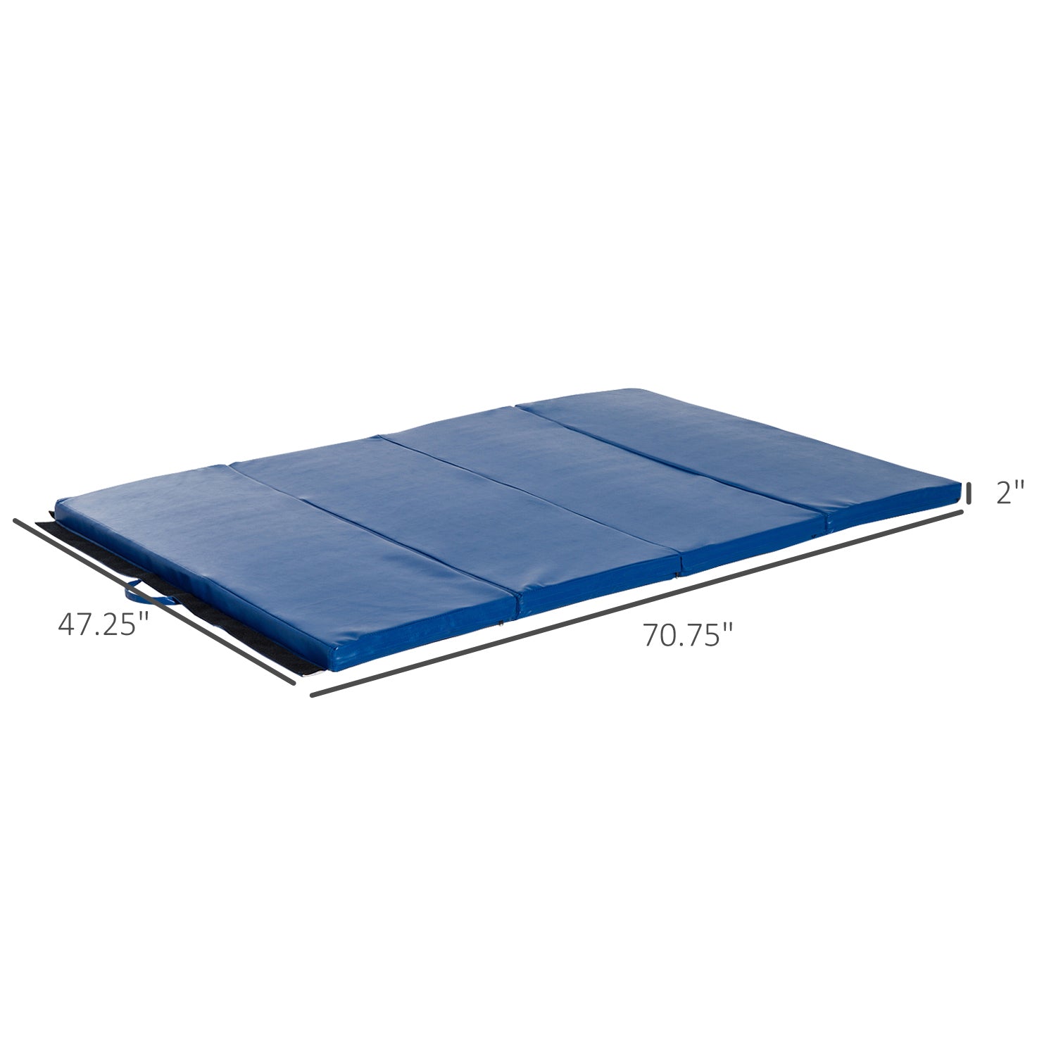 4'x6'x2'' Folding Gymnastics Tumbling Mat, Exercise Mat with Carrying Handles for Yoga, MMA, Martial Arts, Stretching, Core Workouts, Blue Gymnastics Mats   at Gallery Canada