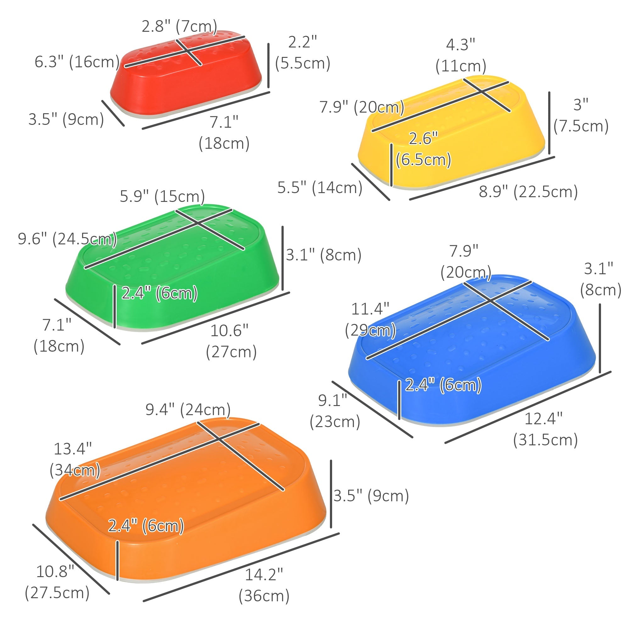 5 PCs Kids Stepping Stones, Obstacle Course Sensory Play Equipment for 3-8 Years, Indoor Outdoor Use Gym Sets & Swings   at Gallery Canada