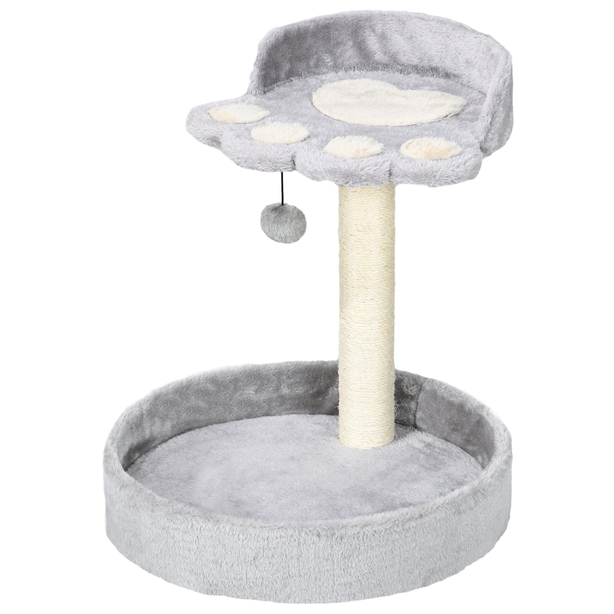 17" Small Cat Tree, Cat Tower with Sisal Scratching Post, Dangling Ball, Bed, Kitten Activity Centre, Light Grey Cat Trees Multi Colour at Gallery Canada