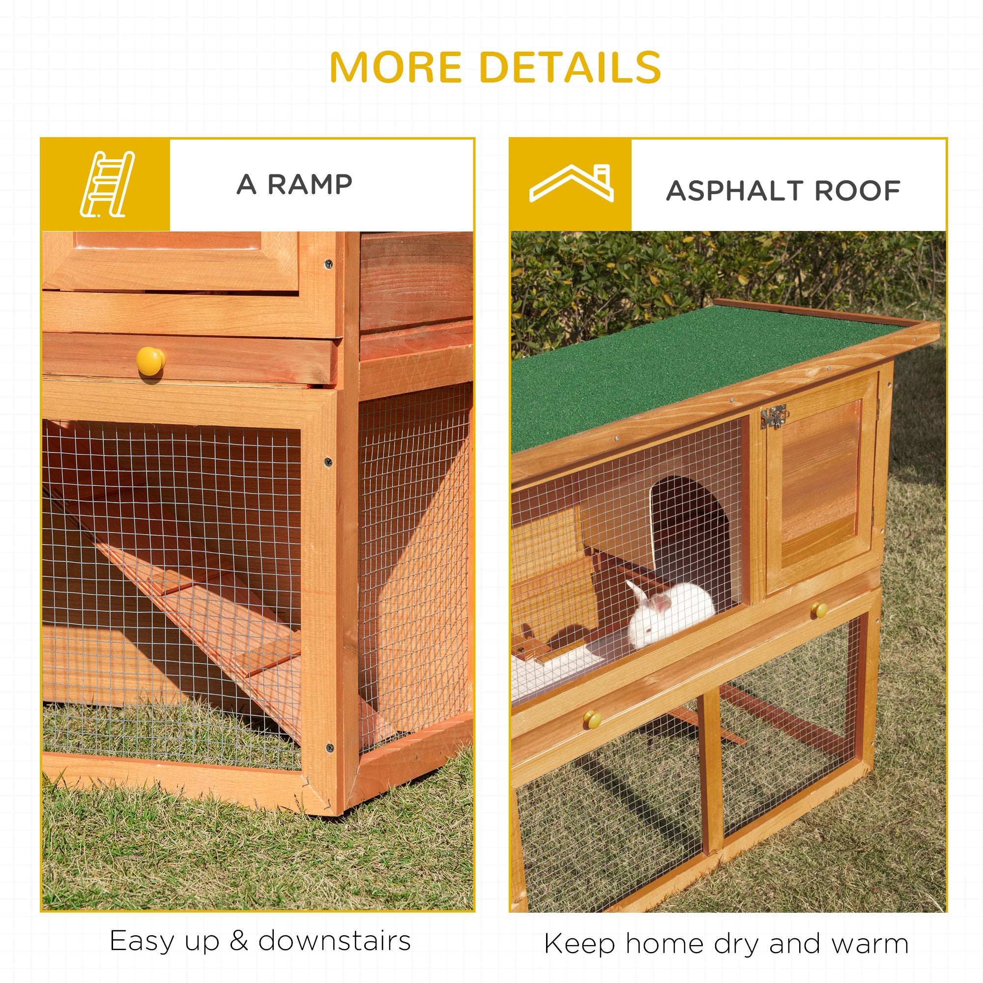 Wooden Rabbit Hutch Small Animal House Cage 2-Level w/ Run Backyard Rabbit Hutch at Gallery Canada