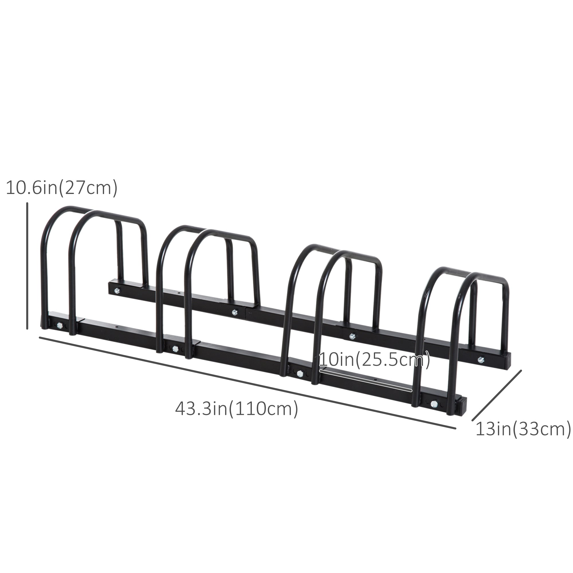 4-Bike Bicycle Floor Parking Rack Cycling Storage Stand Ground Mount Garage Organizer for Indoor and Outdoor Use Bike Parking Stands   at Gallery Canada