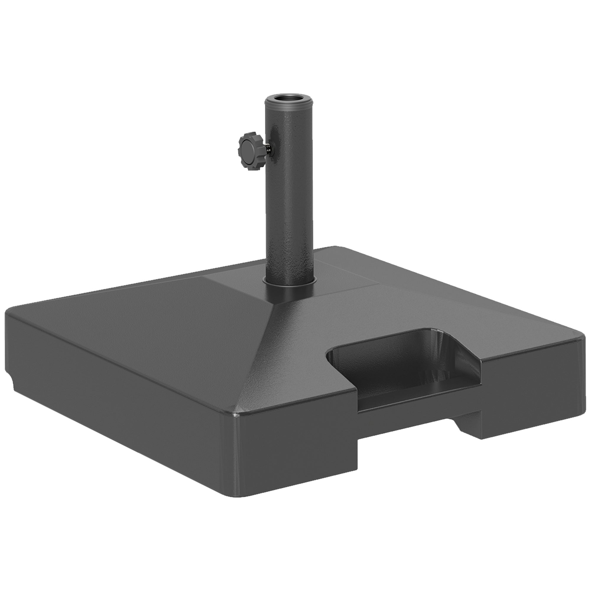 Patio Umbrella Base with Wheels Handle, Heavy Duty Outdoor Umbrella Stand Base, Filled Up to 73lbs with Stand or 57lbs with Water for Garden, Poolside, Black Umbrella Bases at Gallery Canada