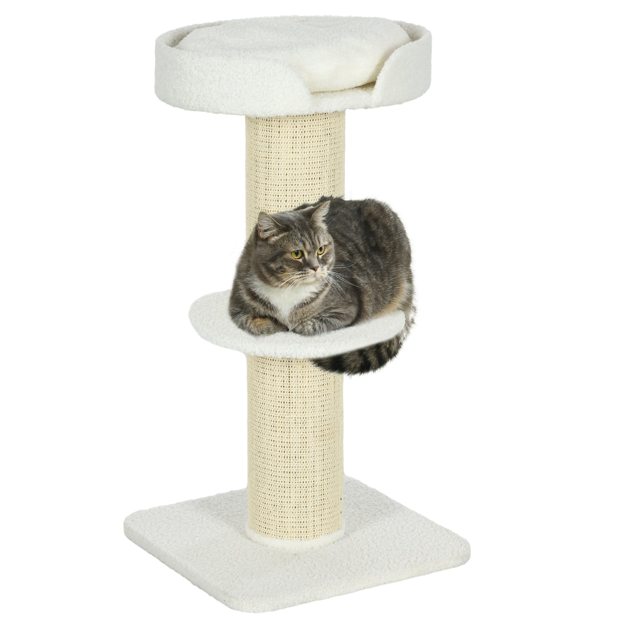 Cat Tree Kitty Tower with Sisal Mat Scratching Post, Cat Bed, Cushion, Perch, 18