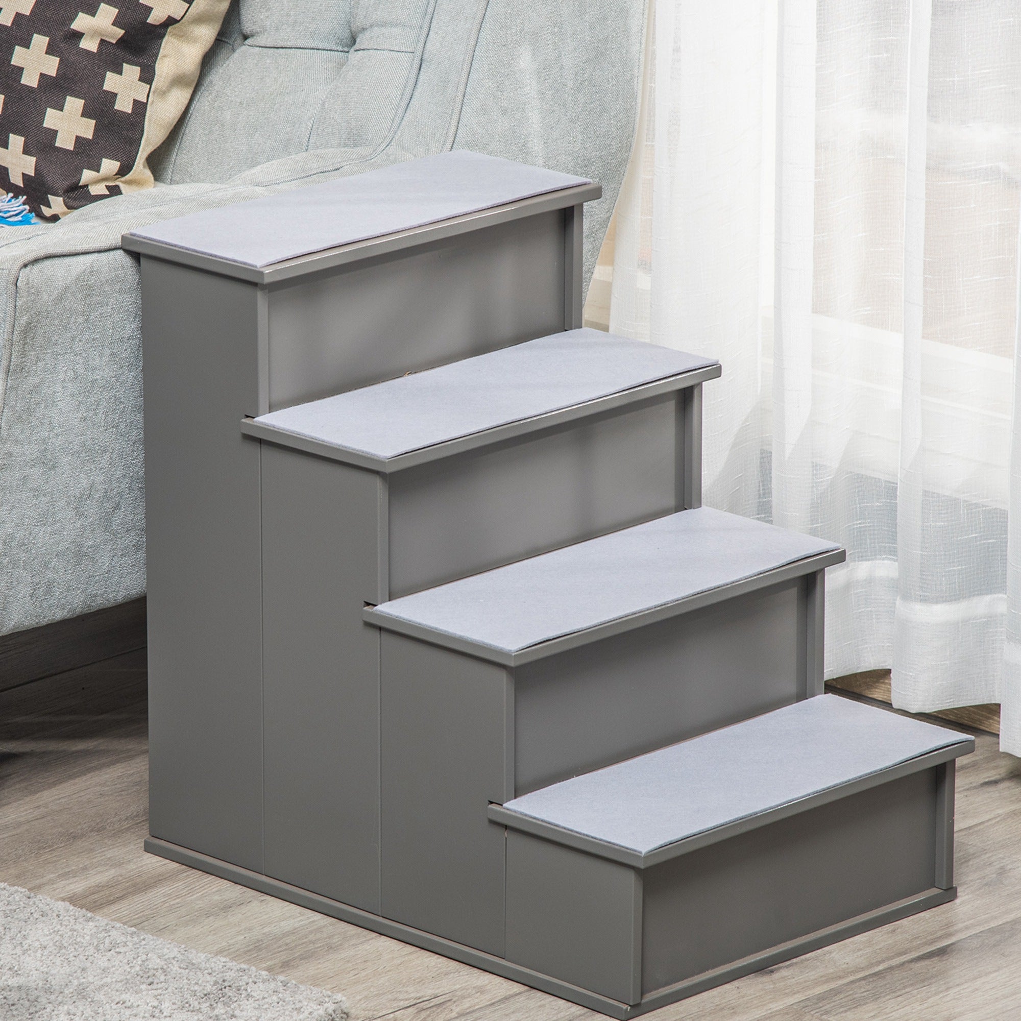 Dog Steps Pet Stairs for Bed Cat Ladder for Couch with Non-Slip Carpet, 15.7