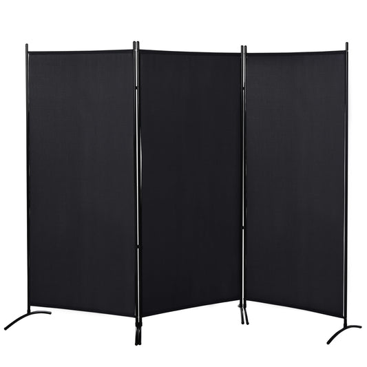 3-Panel Folding Room Divider, Privacy Screen, Indoor Separator Partition for Bedroom, Office, 100"x72", Black - Gallery Canada