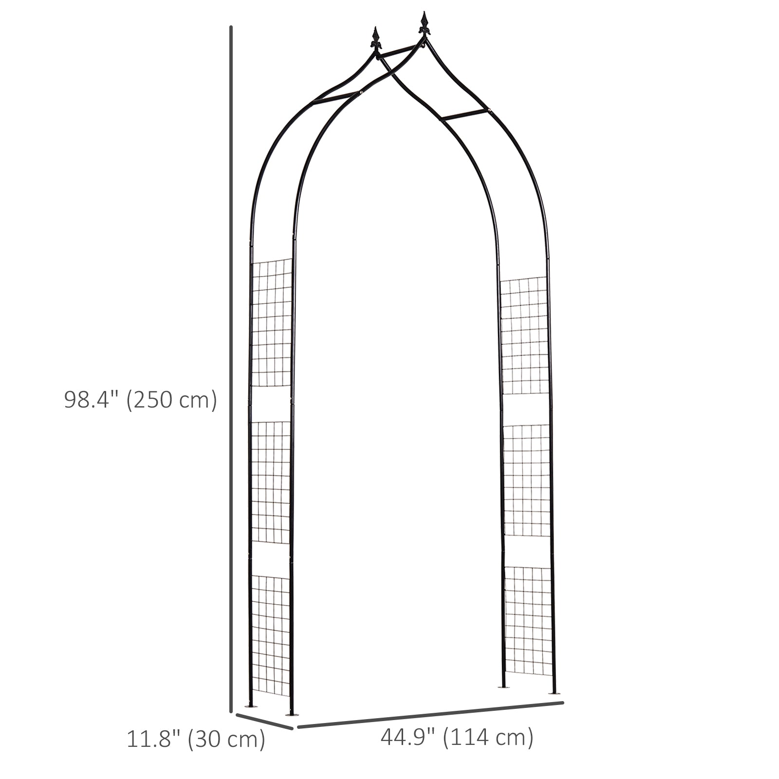8FT Metal Garden Arch, Decorative Arbor Trellis for Climbing Plants, Wedding, Party, Event, Holiday, Black Garden Arches at Gallery Canada