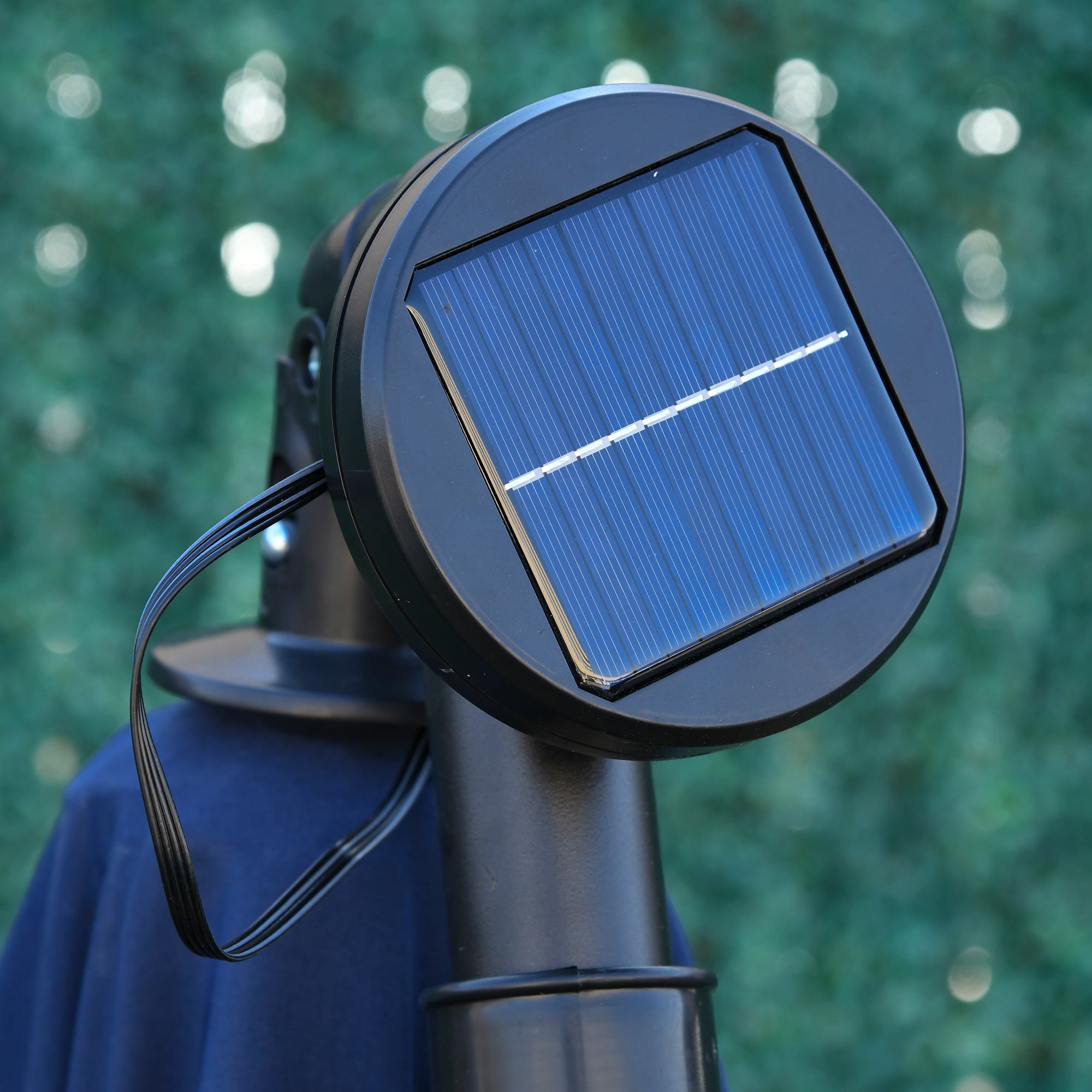 10ft Outdoor Cantilever Umbrella with Solar Lights Banana Umbrella with Adjustable Angle for Patio Backyard Navy Blue Cantilever Umbrellas at Gallery Canada