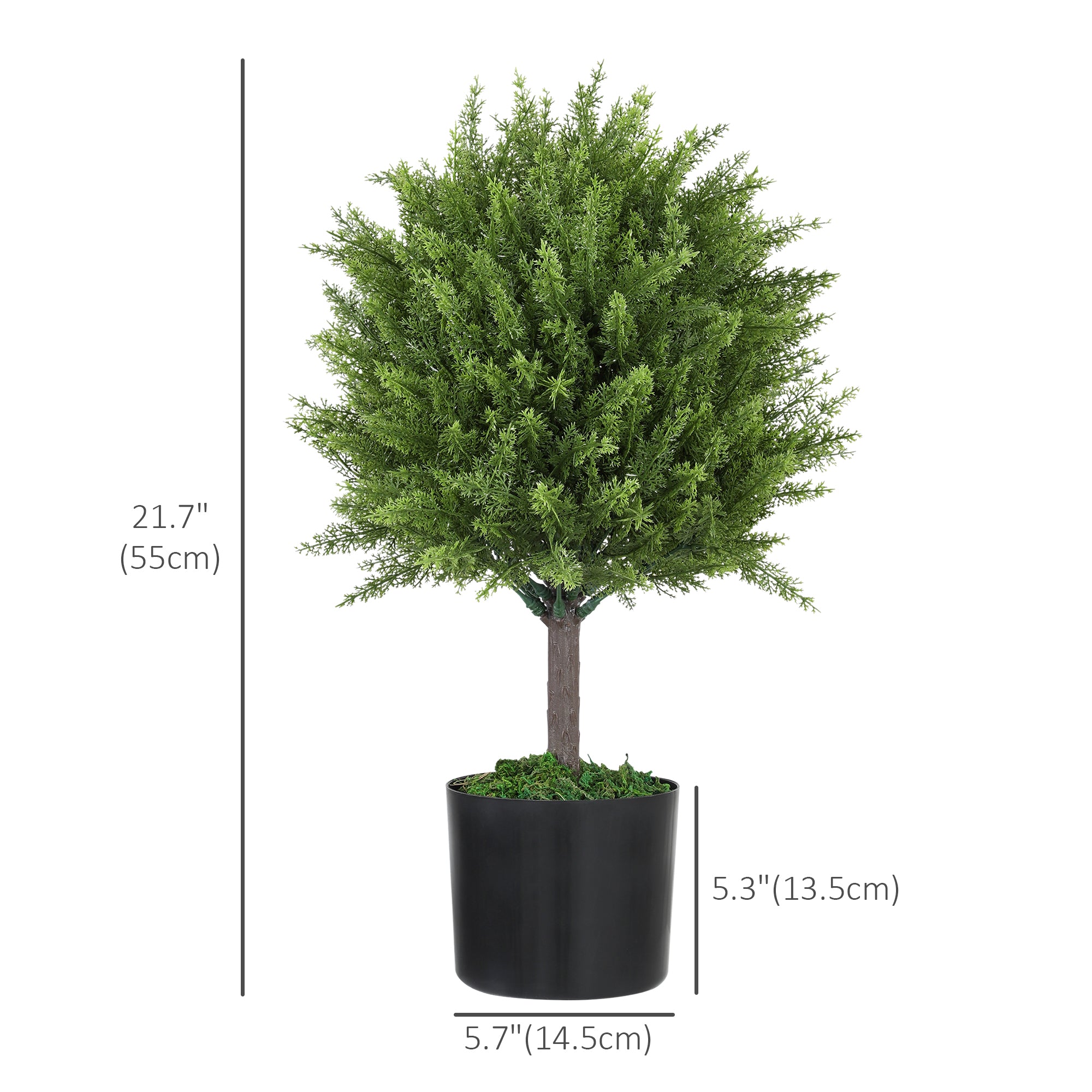 Set of 2 Decorative Artificial Plants, Cedar Topiary Trees in Pots, Fake Plants for Home Indoor outdoor Decor, Green Artificial Trees at Gallery Canada