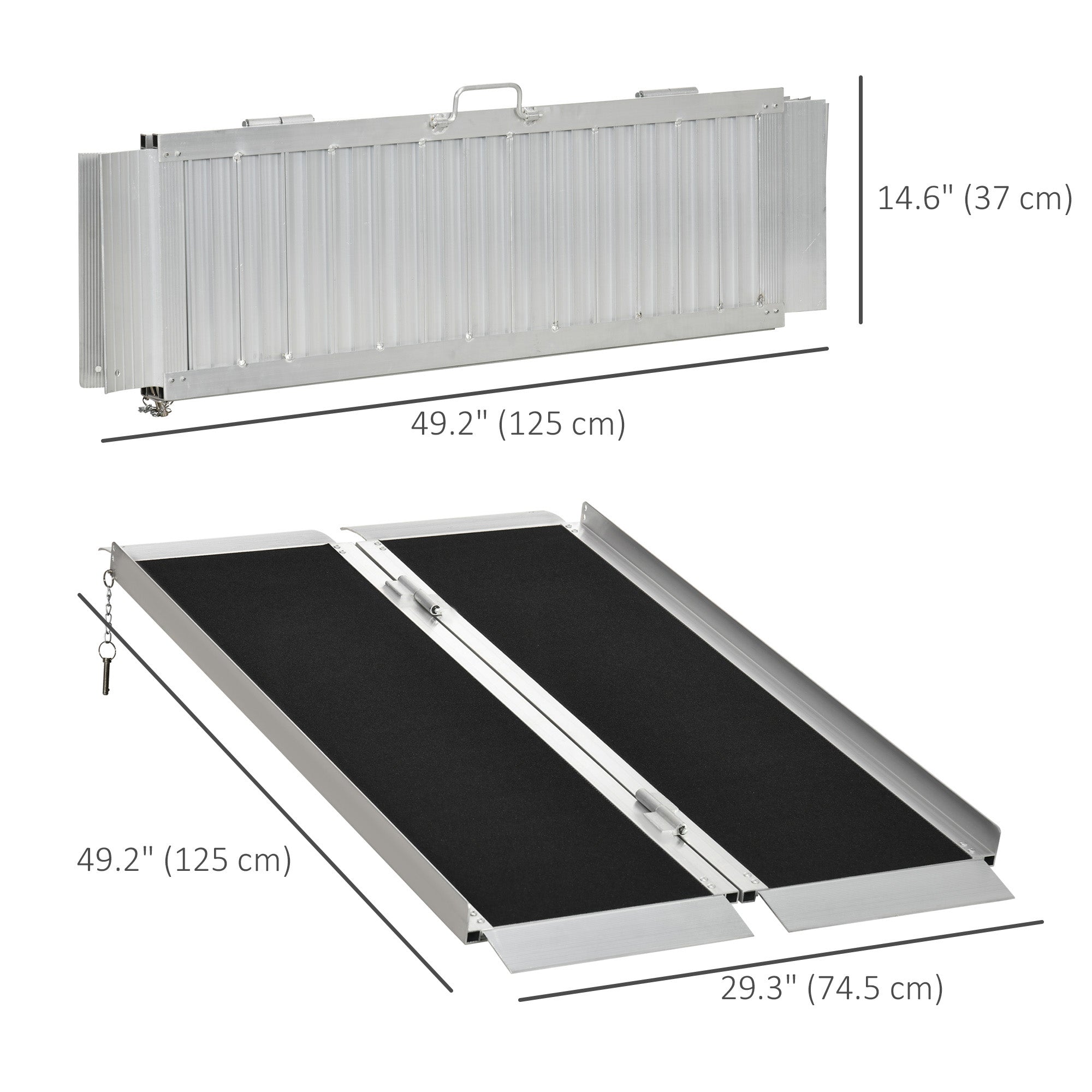 4' Portable Wheelchair Ramp Aluminum Threshold Mobility Single-fold for Scooter with Carrying Handle Knee Walker & Wheelchair Ramps at Gallery Canada
