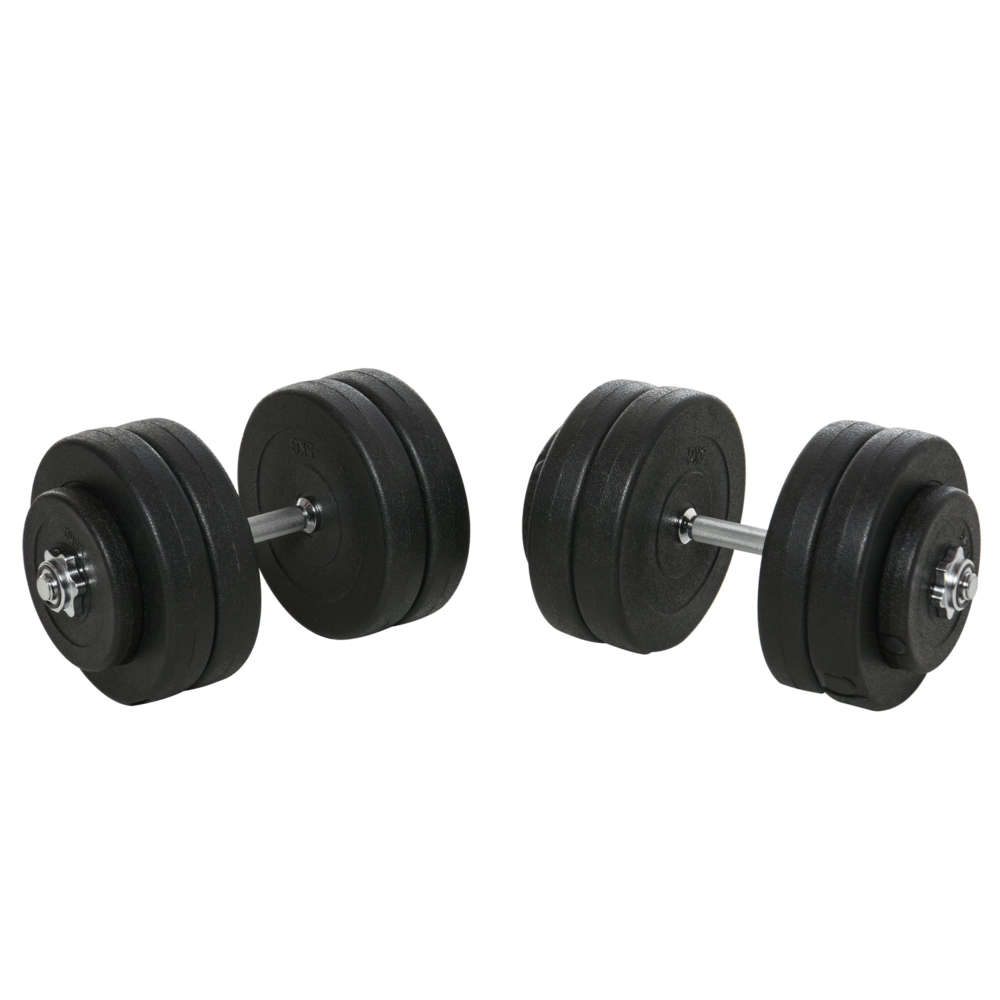 Adjustable 2 x 55lbs Weight Dumbbell Set for Weight Fitness Training Exercise Fitness Home Gym Equipment, Black (Pair) Dumbbells & Barbells at Gallery Canada