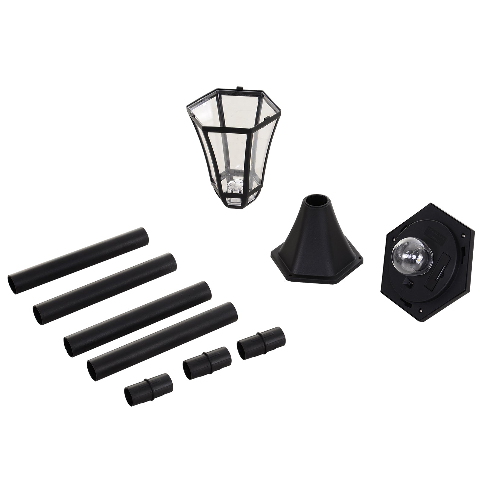 2 Piece LED Garden Lights Lamp Post Solar Powered Auto Switch Outdoor Lantern Patio Pathway Walkway Water-Resist 6 Hours Black Solar Post Lamps at Gallery Canada