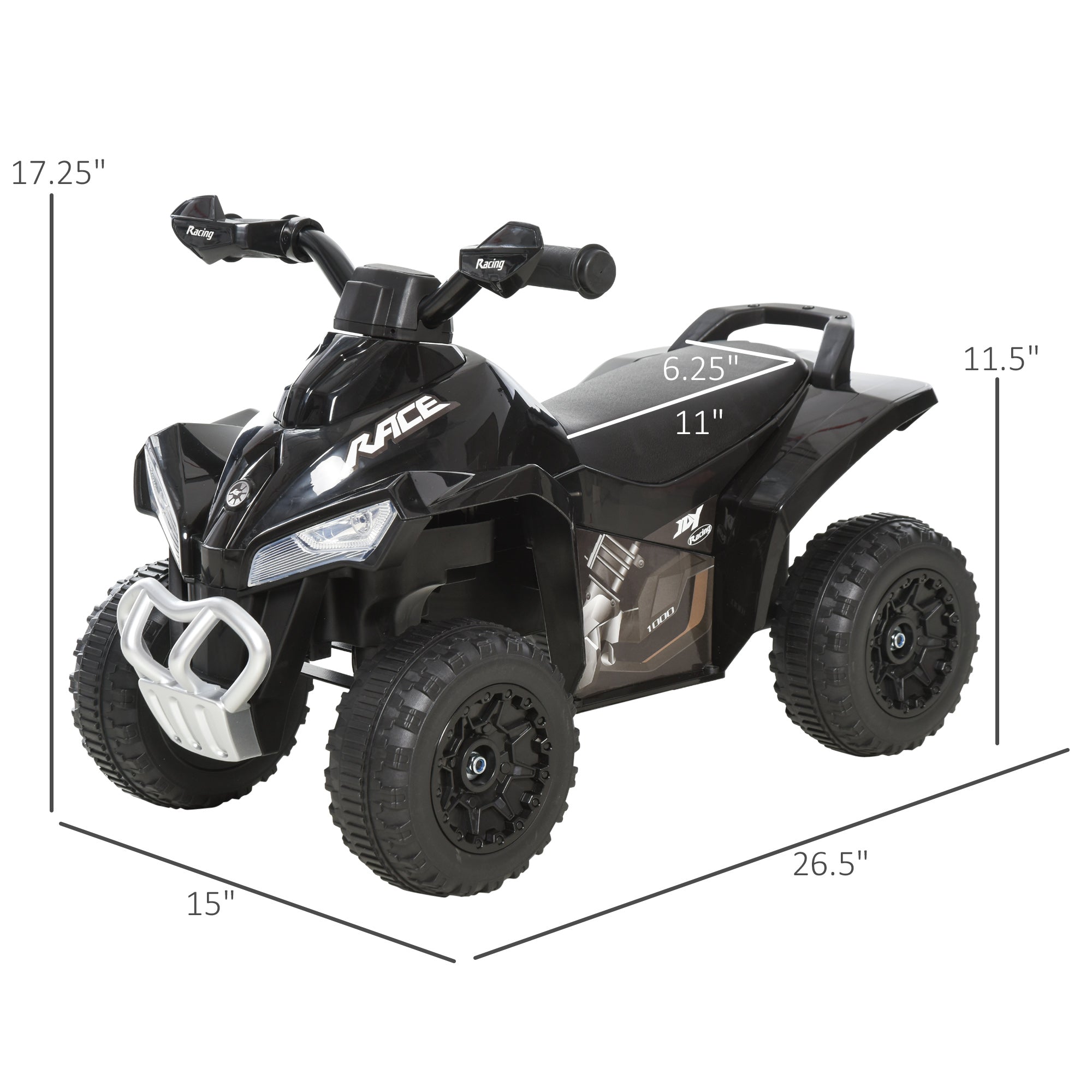 No Power 4 Wheels Ride on Toy for Kids, Foot To Floor Slider Toddler Ride-on Car with Music, Lightening, for 18-36 Months Black Push Cars for Toddlers at Gallery Canada