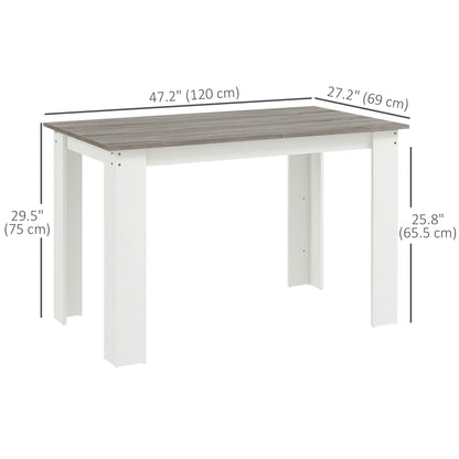 Kitchen Table for 4-6 People, Dining Table with Veneered Top for Dining Room, Grey Dining Tables   at Gallery Canada