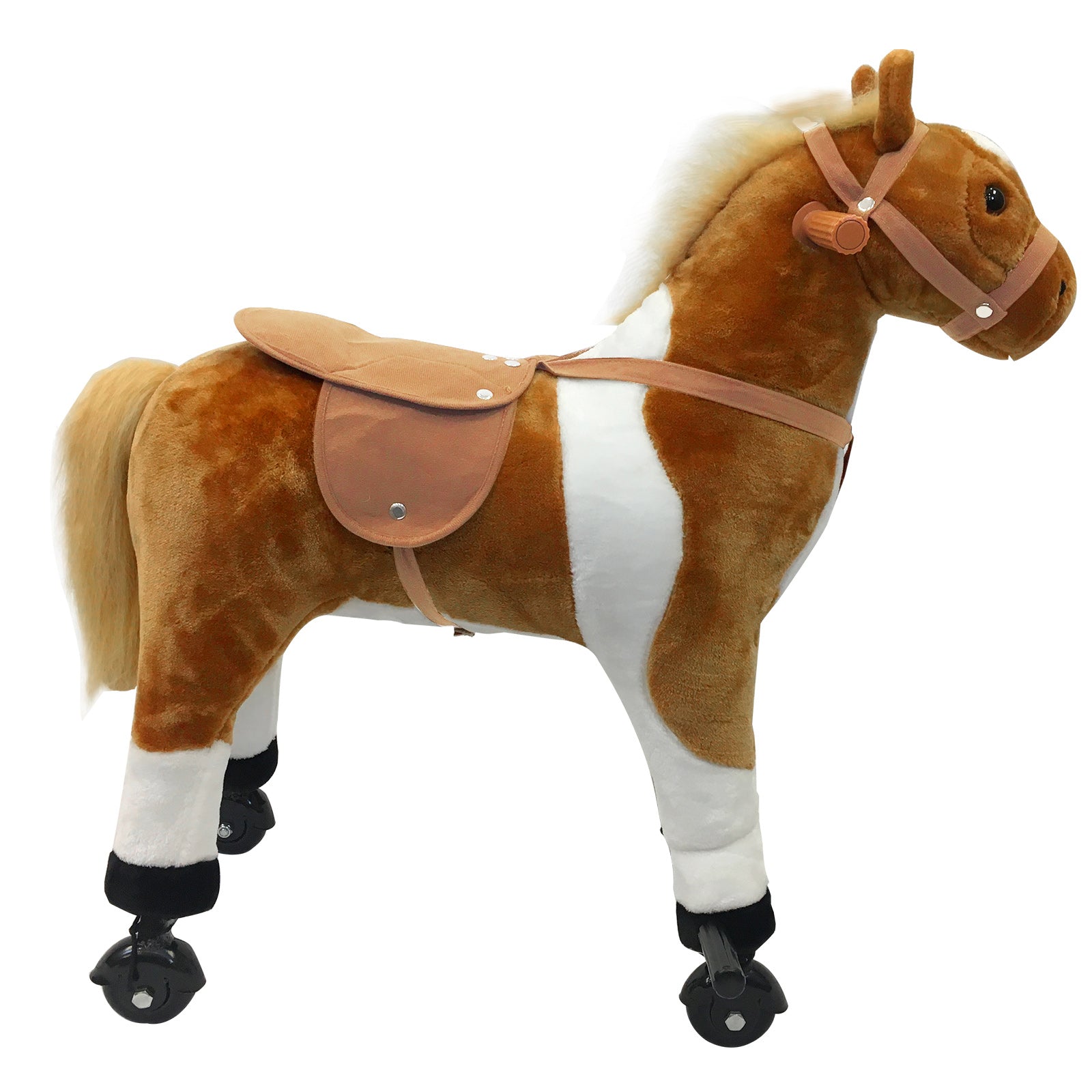 Kids Rocking Horse, Large Walking Ride on Toy for Toddlers 3 year old, Baby Plush Animal Rocker with Sound and Wheel, Brown Rocking Horses at Gallery Canada