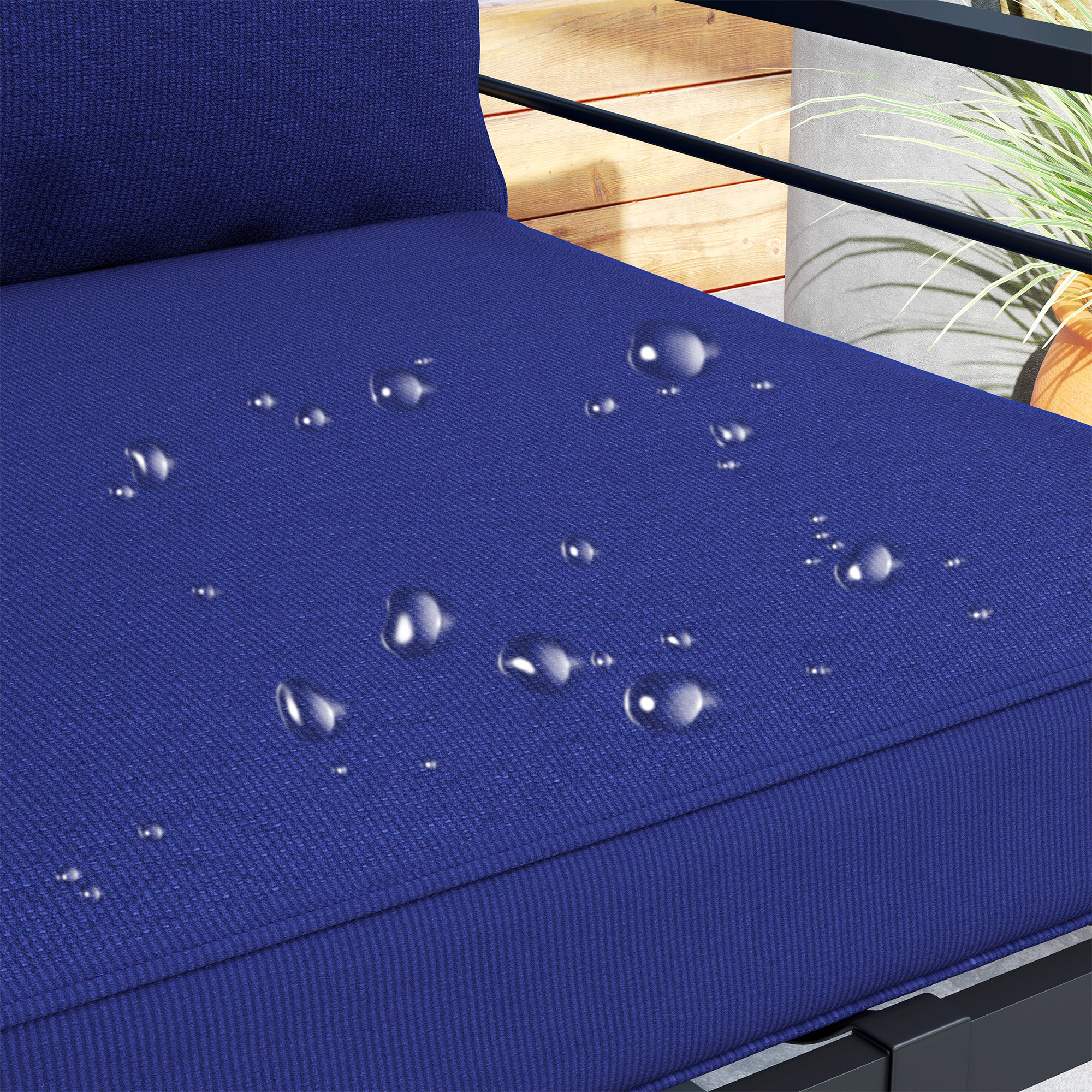 Patio Chair Cushions, Thick Deep Seat Outdoor Seat Cushion with Back Cushion, Dark Blue Patio Chair Cushions at Gallery Canada