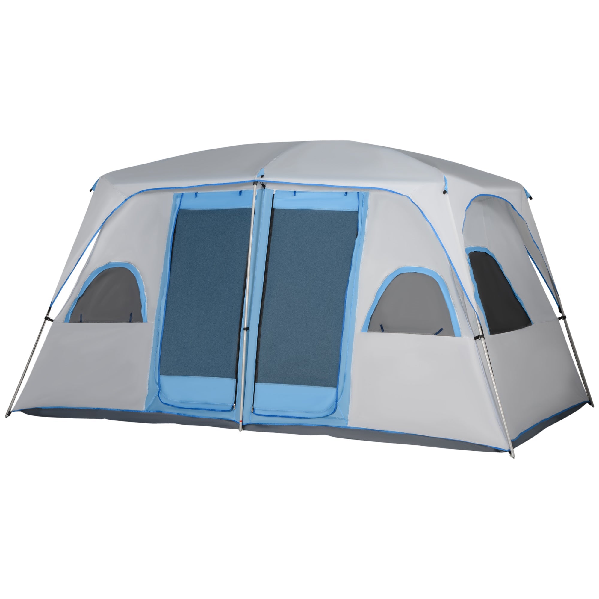 4-8 Person Family Tent, Camping Tent with 2 Room Mesh Windows, Easy Set Up for Backpacking, Hiking, Outdoor, Grey Camping Tents Grey  at Gallery Canada