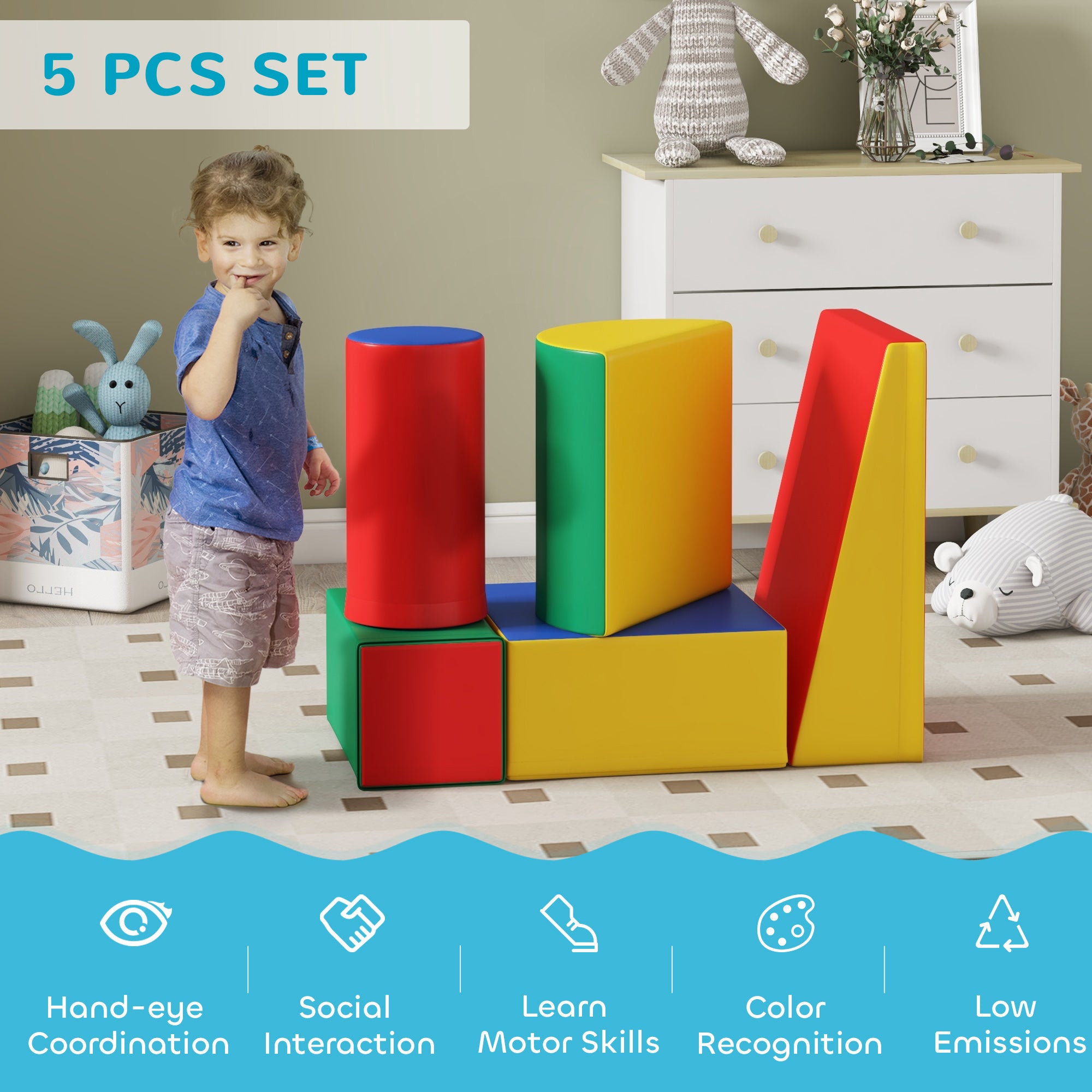 5 Piece Climb and Crawl Activity Playset Soft Safe Foam for Toddler Learning Toy Baby Gym & Playmats at Gallery Canada