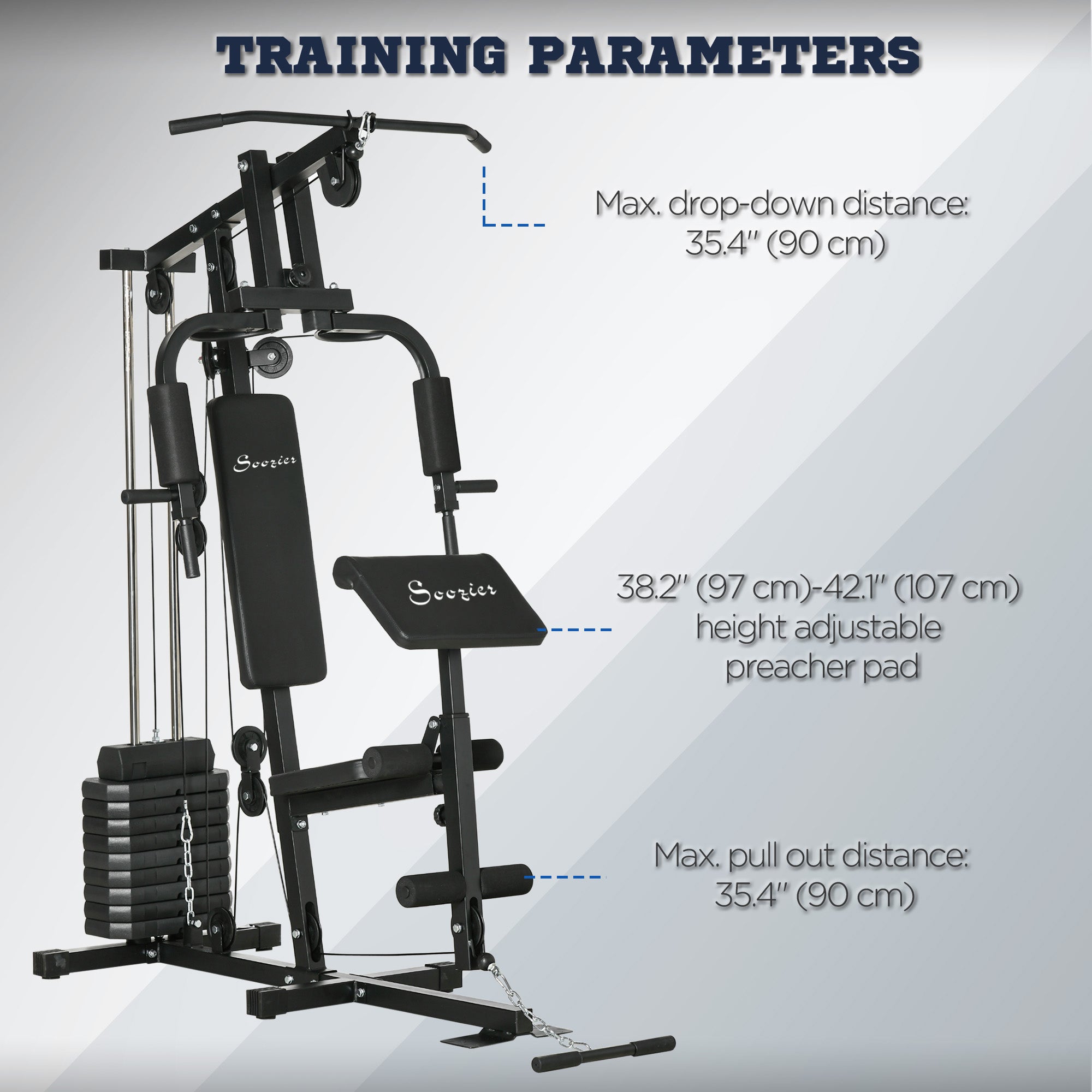 Multi-Exercise Home Gym Station with 99lbs Weight Stack, for for Back, Chest, Arms, Full Body Workout Power Towers at Gallery Canada