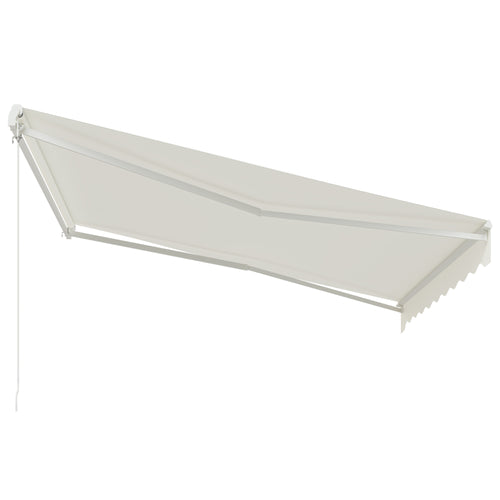 12'x10' Electric Retractable Awning, UV Protection Sun Shade Shelter w/ Remote Controller for Deck Balcony Yard, Cream