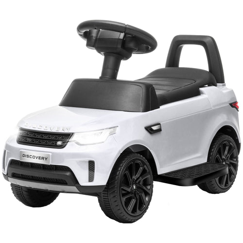 2 in 1 6V Land Rover Licensed Electric Car for Kids, Sliding Car with Music Horn Headlights, for 18-60 Months White