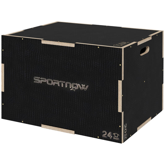 30/24/20 In Wooden Plyometric Jump Box with Handle Openings for Home Gym Workout Training More-Strength Training Equipment   at Gallery Canada
