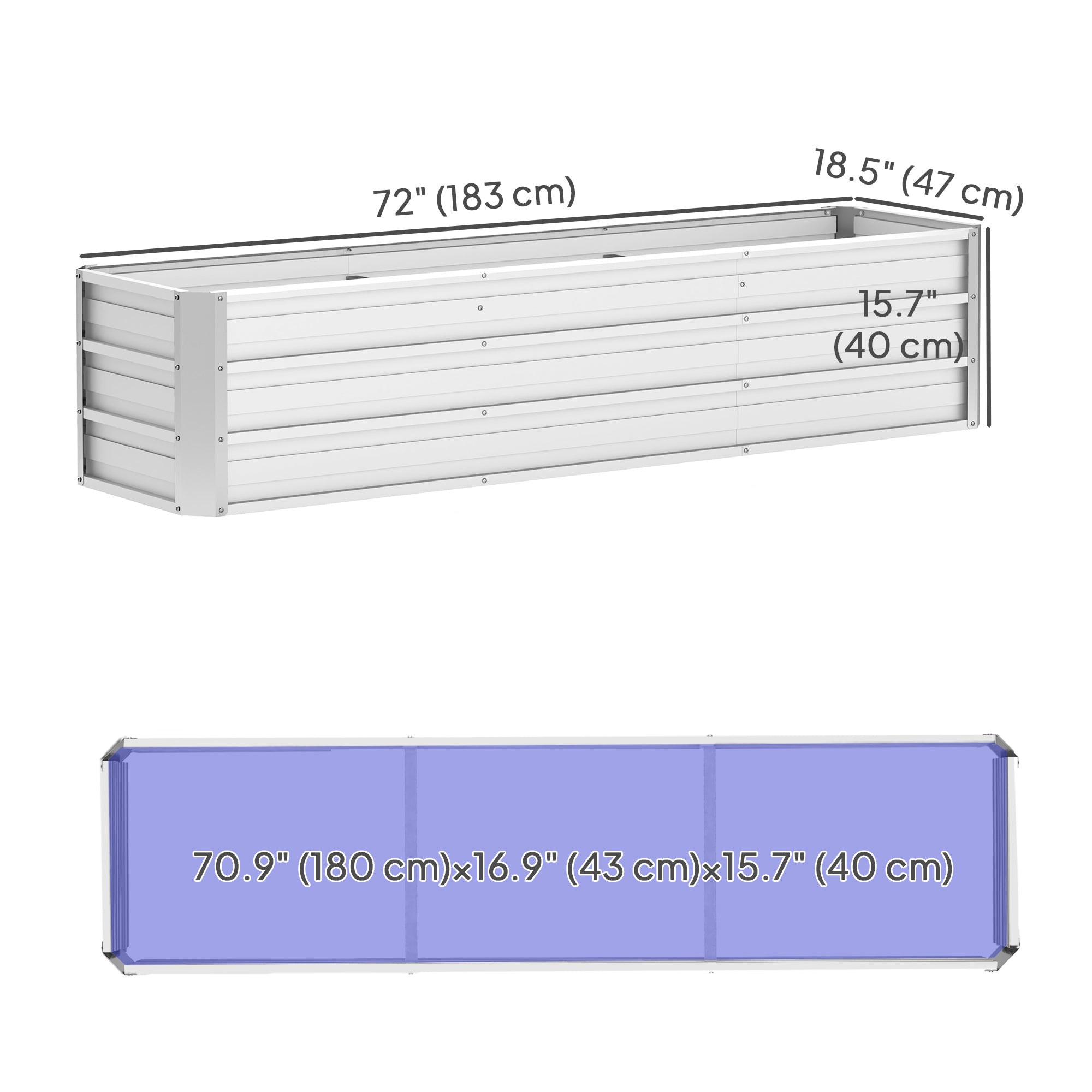 6' x 1.5' x 1.3' Galvanized Raised Garden Bed, Elevated Large Metal Planter Box w/ Install Gloves for Backyard, Patio to Grow Vegetables, Herbs, and Flowers, Silver Raised Garden Beds at Gallery Canada