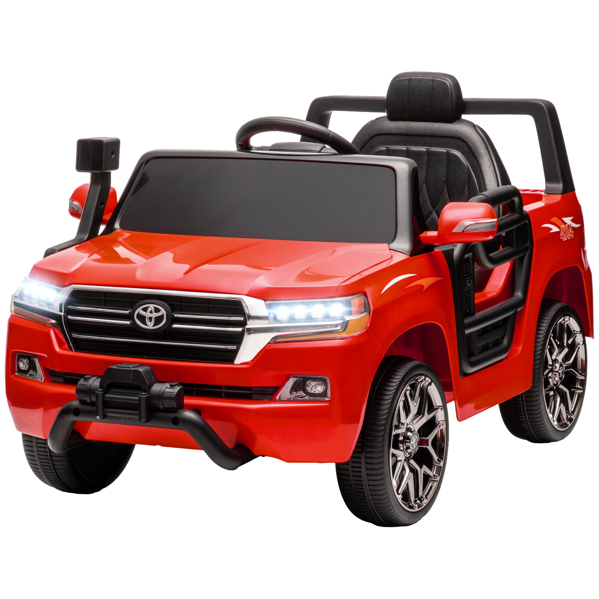 12V Toyota LAND CRUISER Licensed Kids Car w/ Remote Control, Four Wheel Spring Suspension, Soft Start, LED Light, Red Electric Toy Cars   at Gallery Canada