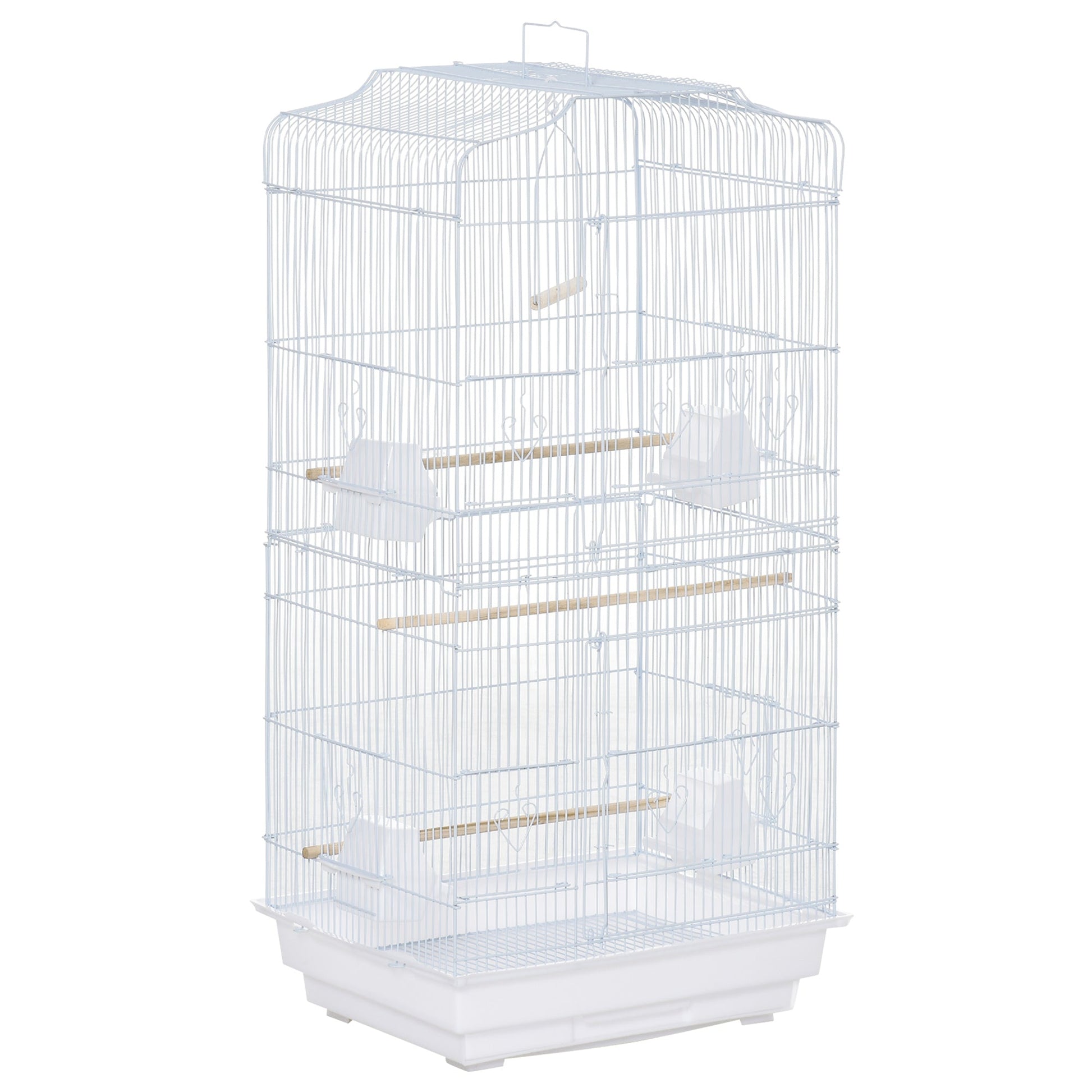 36" Bird Cage, Macaw Play House, Cockatoo, Parrot, Finch Flight Cage, 2 Doors, Perch 4 Feeder Pet Supplies, White Bird Cages White  at Gallery Canada