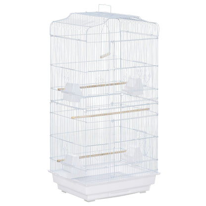 36" Bird Cage, Macaw Play House, Cockatoo, Parrot, Finch Flight Cage, 2 Doors, Perch 4 Feeder Pet Supplies, White Bird Cages White  at Gallery Canada