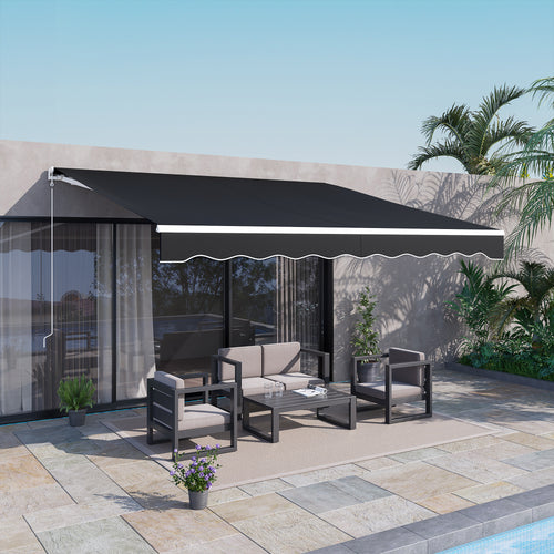 12'x10' Electric Retractable Awning, UV Protection Sun Shade Shelter w/ Remote Controller for Deck Balcony Yard, Black