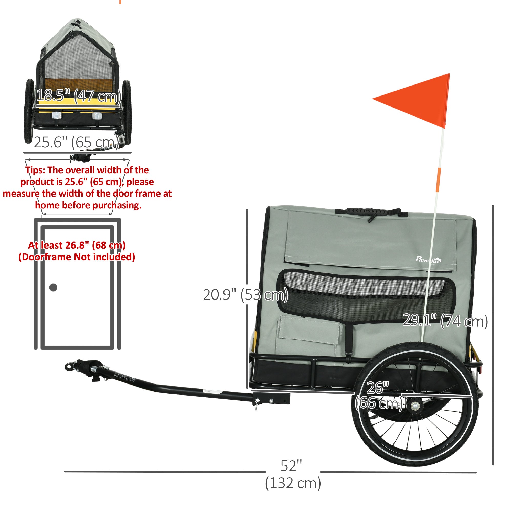 3 in 1 Dog Bike Trailer, Pet Cargo, Pet Bed with Safety Leash, Hitch, Quick-Release Wheels, Cushion for Small Dogs Dog Bike Trailers & Strollers at Gallery Canada