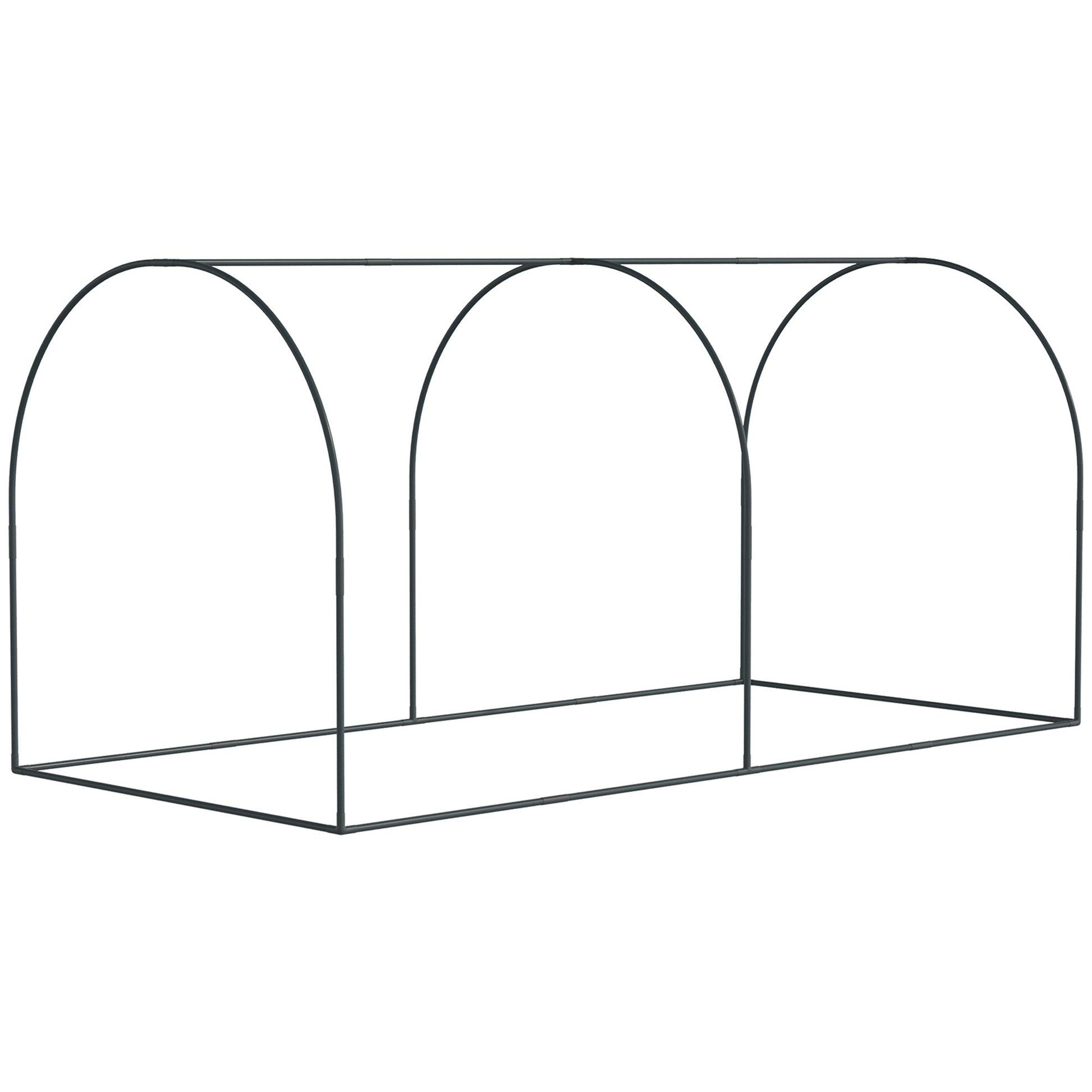 8' x 4' Crop Cage, Garden Plant Protector, with 3 Zippered Doors and 6 Ground Stakes, for Garden, Yard, Lawn, Black Walk In Greenhouses   at Gallery Canada