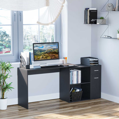 360° Rotating Home Office Corner Desk Storage Shelf Cabinet Black Writing Desks   at Gallery Canada