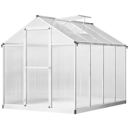 8' x 6' x 6.4' Walk-in Garden Greenhouse Polycarbonate Panels Plants Flower Growth Shed Cold Frame Outdoor Portable Warm House Aluminum Frame Walk In Greenhouses Multi Colour  at Gallery Canada