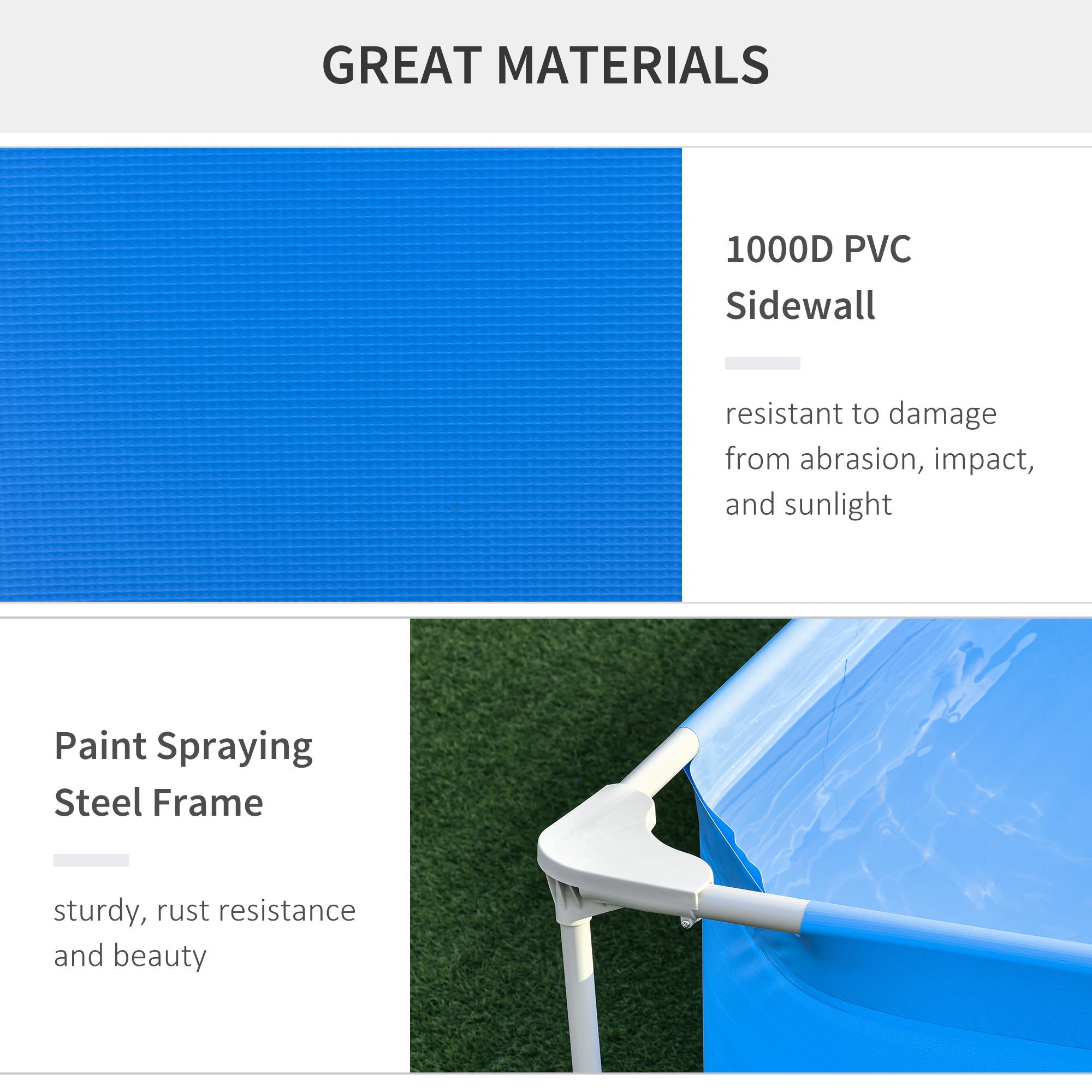 8.3ft x 5ft x 26in Frame Above Ground Swimming Pool Set with Filter Pump Filter Cartridge Reinforced Sidewalls Blue Outdoor Swimming Pools & Hot Tubs at Gallery Canada