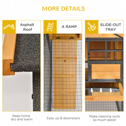 Elevated Wood-Metal Rabbit Hutch with Slide-out Tray & Lockable Door, Yellow Rabbit Hutch   at Gallery Canada