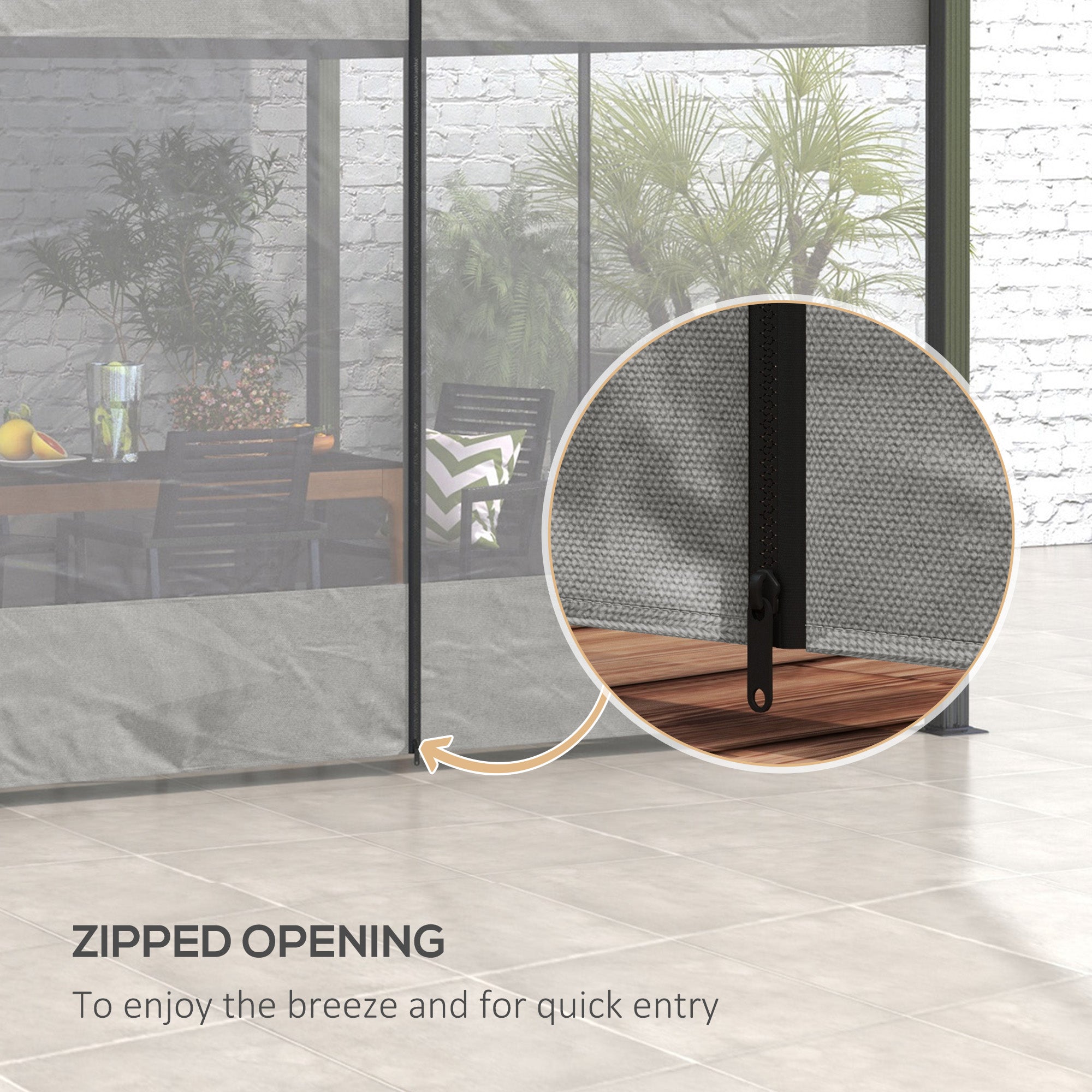 Pergola Gazebo Curtains for 10' x 10' Pergola, 4 Pack Side Panels Replacement with Large Windows and Zipped Doors Gazebo Sidewalls at Gallery Canada
