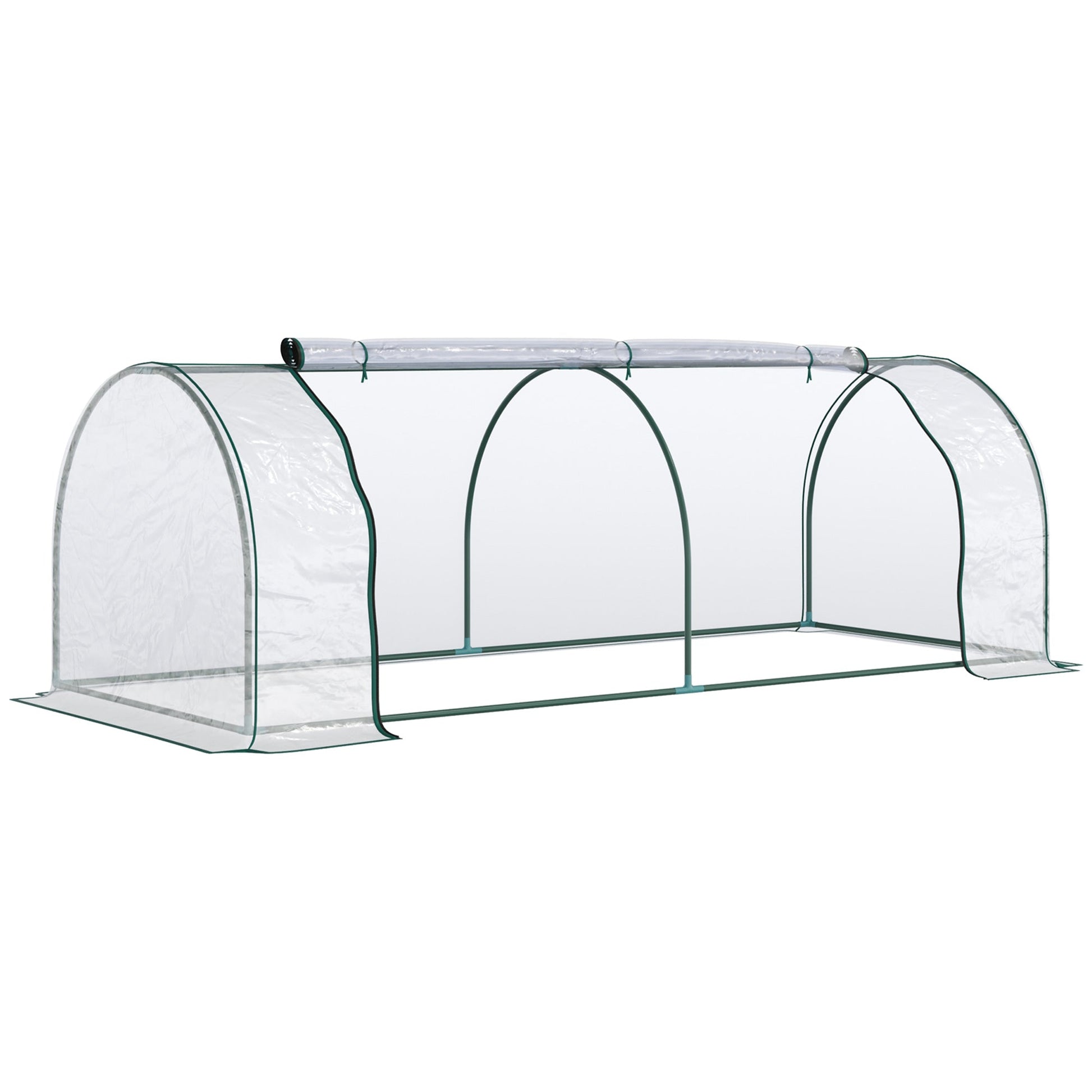 99" x 39" x 32" Mini Greenhouse Portable Hot House for Plants with Zippered Doors for Outdoor, Indoor, Garden, Clear Mini Greenhouses Dark Green and Transparent  at Gallery Canada